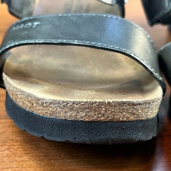 NAOT Leather Metallic Bronze Strappy Sandals Cork Made is Israel Sz 8 Rhinestone - Picture 11 of 14